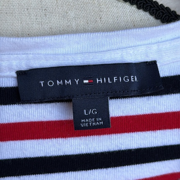 Tommy Hilfiger Women's Large Cotton Striped Short Sleeve Dress with Pocket - Picture 6 of 6